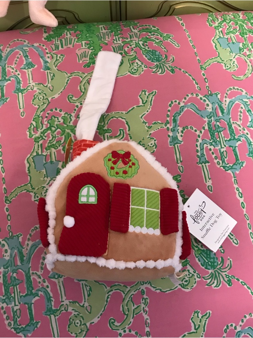 The Foggy Dog Christmas Gingerbread House Interactive dog toy